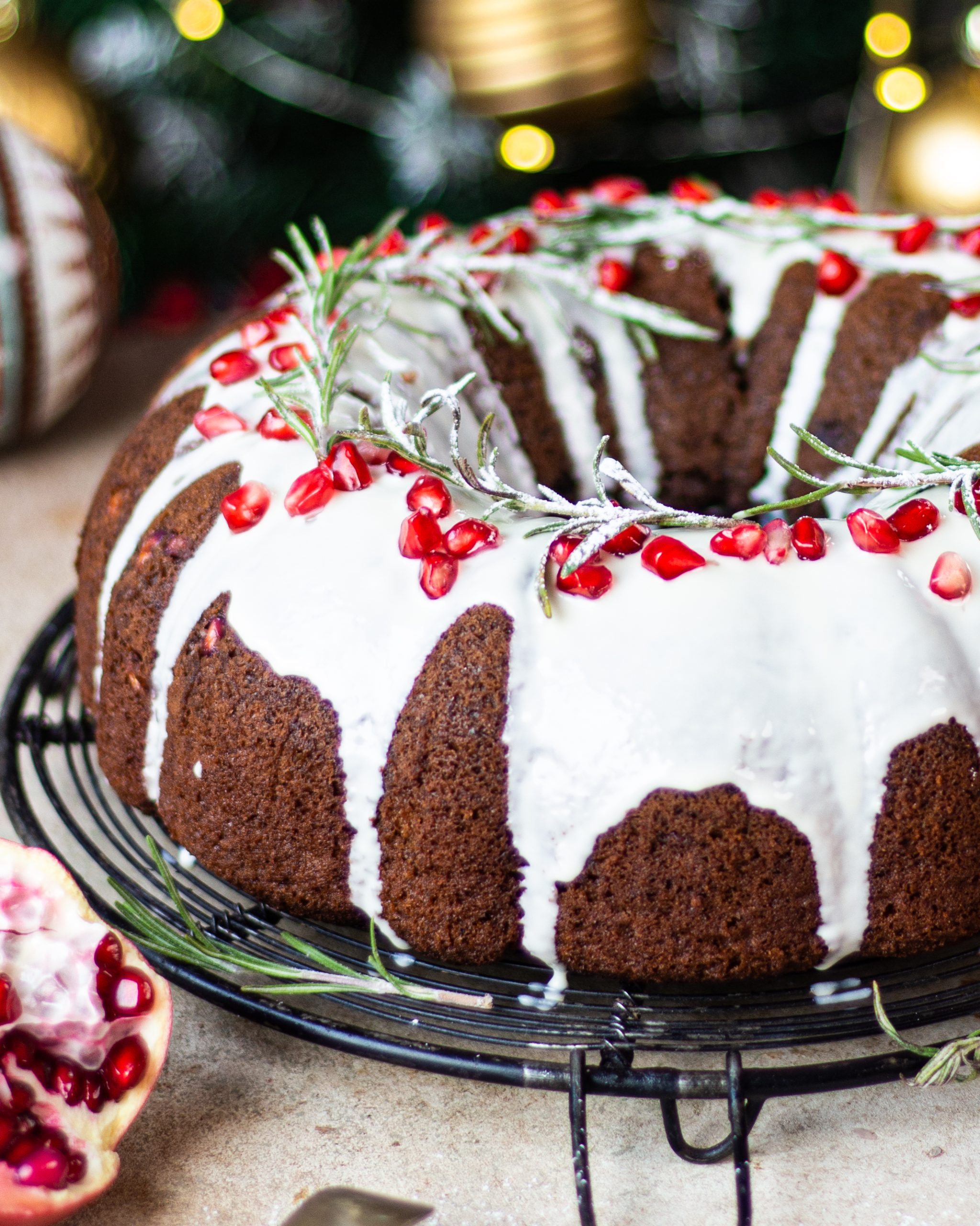 Chocolate pomegranate bundt cake - Bake with Shivesh