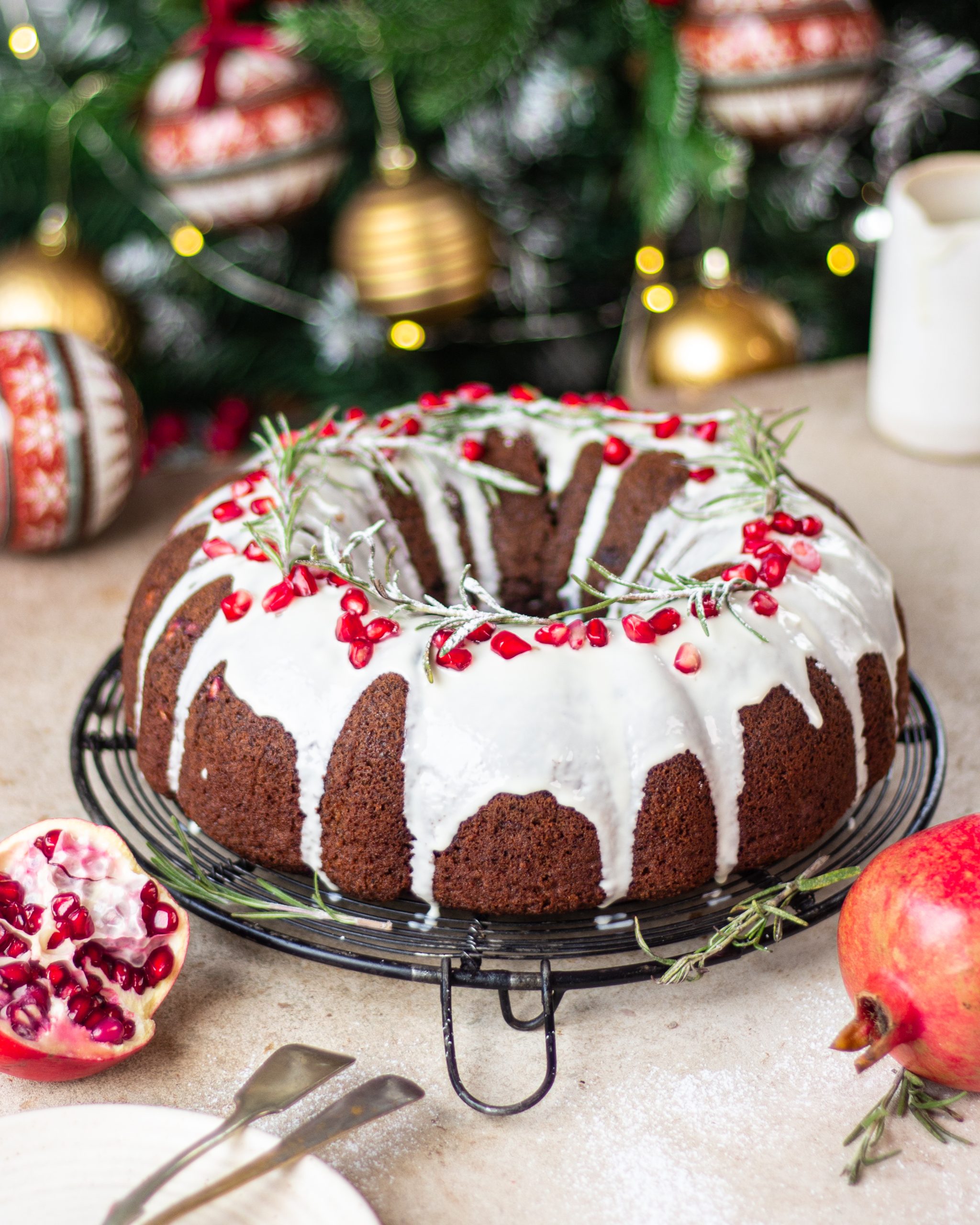 Chocolate pomegranate bundt cake - Bake with Shivesh