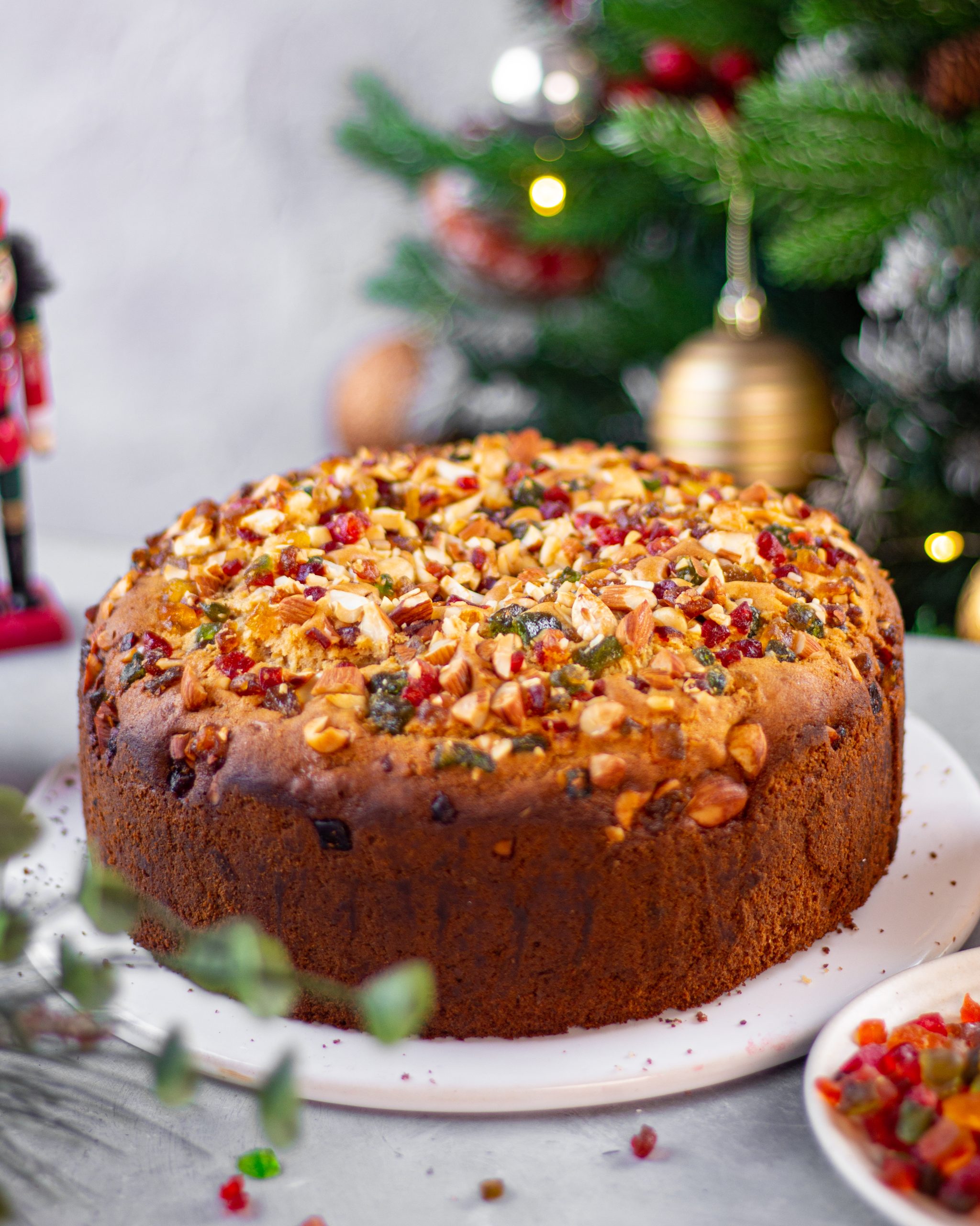 Eggless Christmas Cake Recipe / Rich Fruit Cake / Rum Fruit And Nut Cake -  At My Kitchen | Recipe | Christmas cake recipes, Christmas cake, Dark fruit  cake recipe