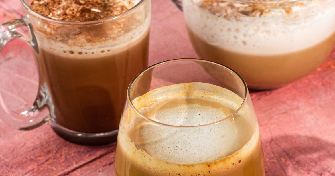 3 cafe style hot coffees