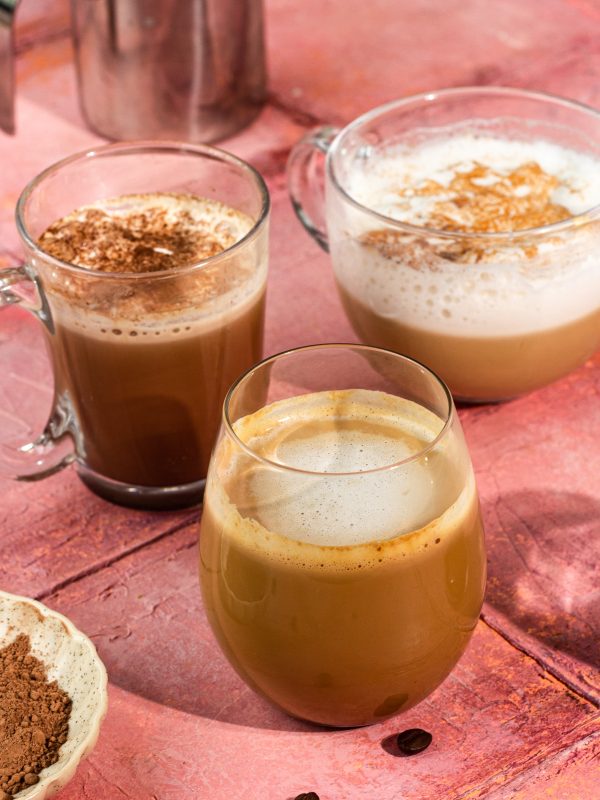 3 cafe style hot coffees