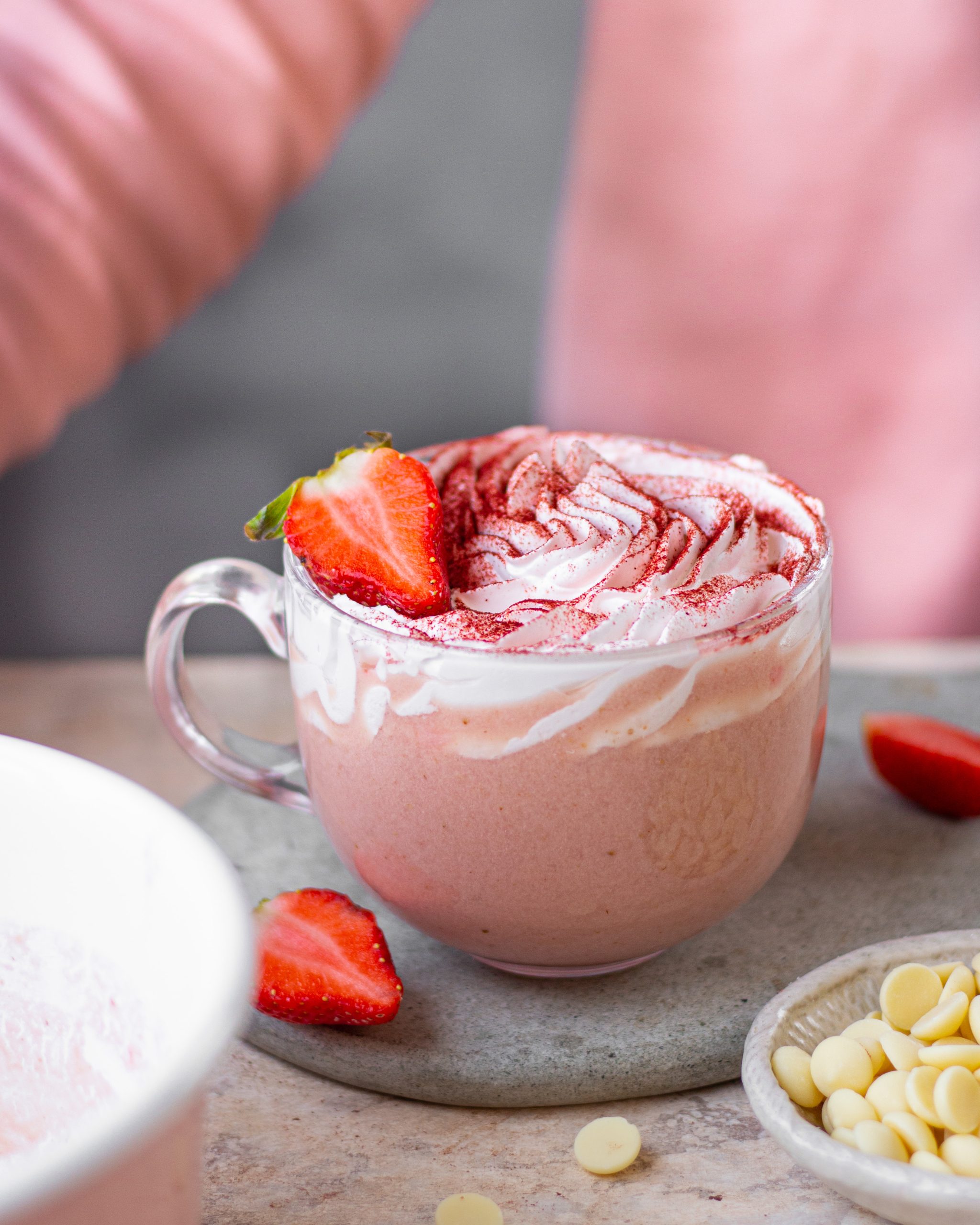 Strawberry Hot Chocolate - Bake with Shivesh