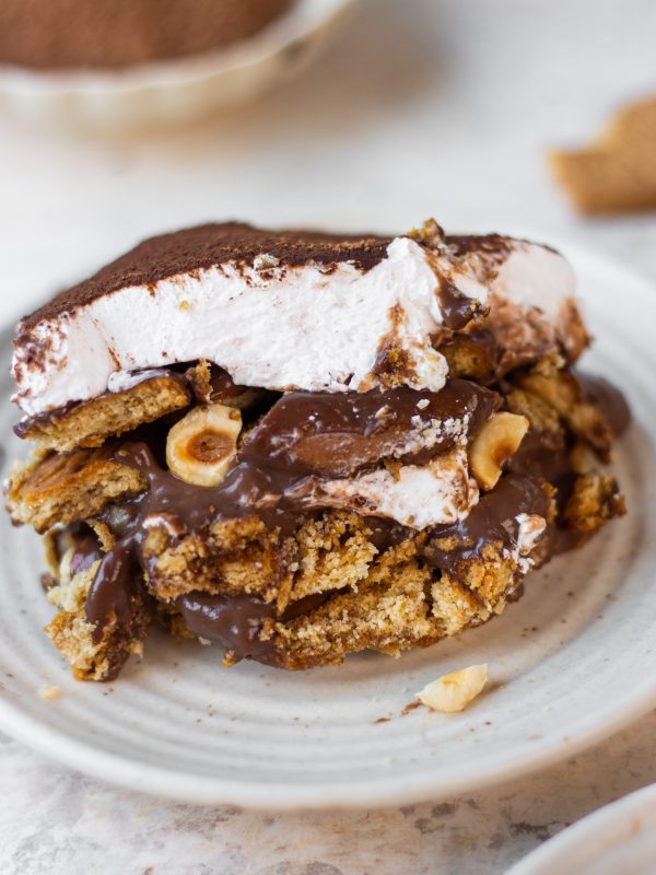 eggless nutella biscuit pudding
