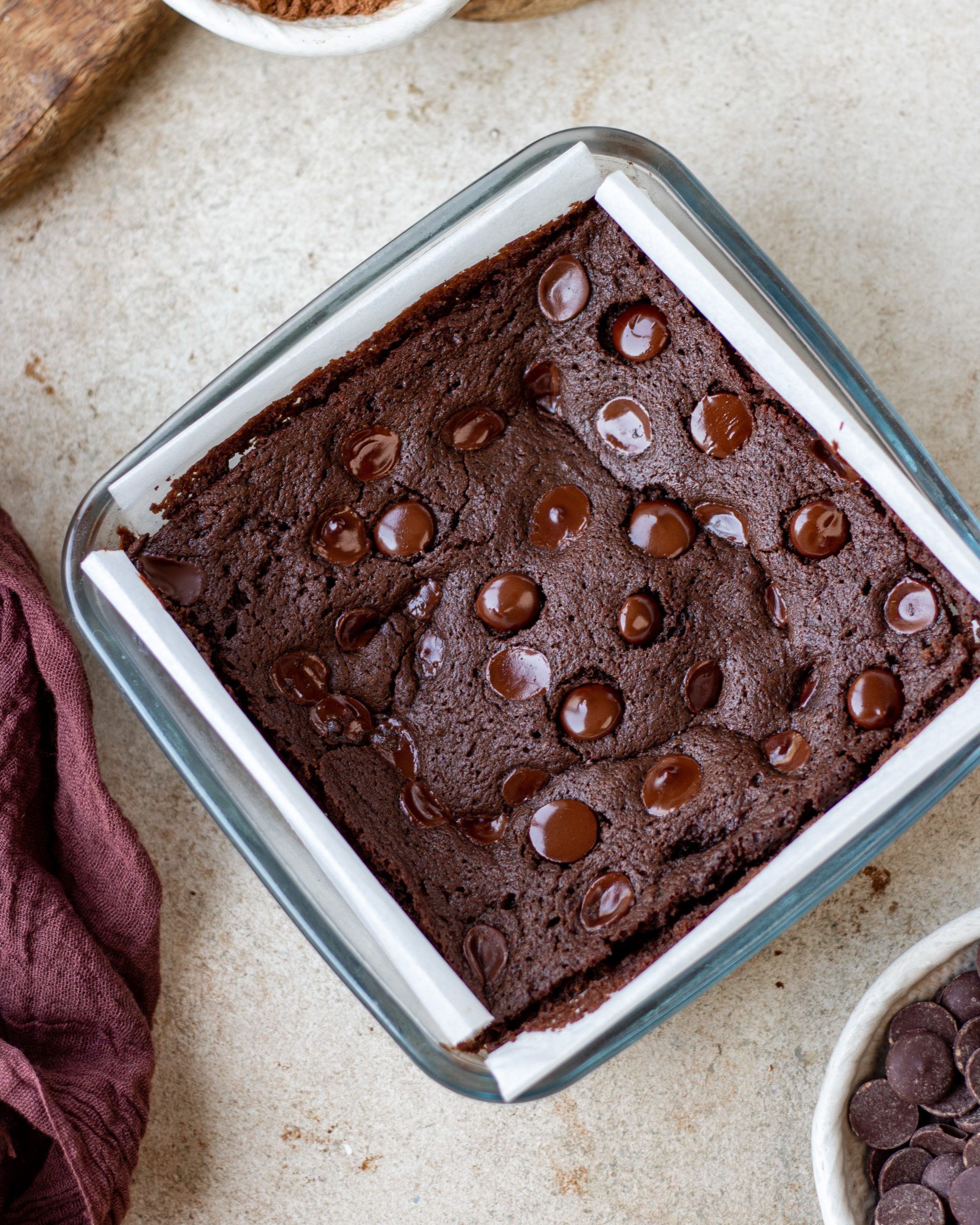 Eggless Brownies (Fudgy with crinkle top)