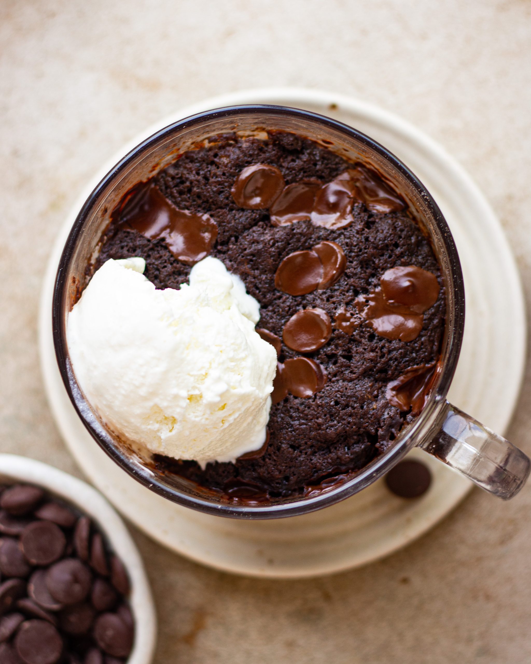 double chocolate banana mug cake