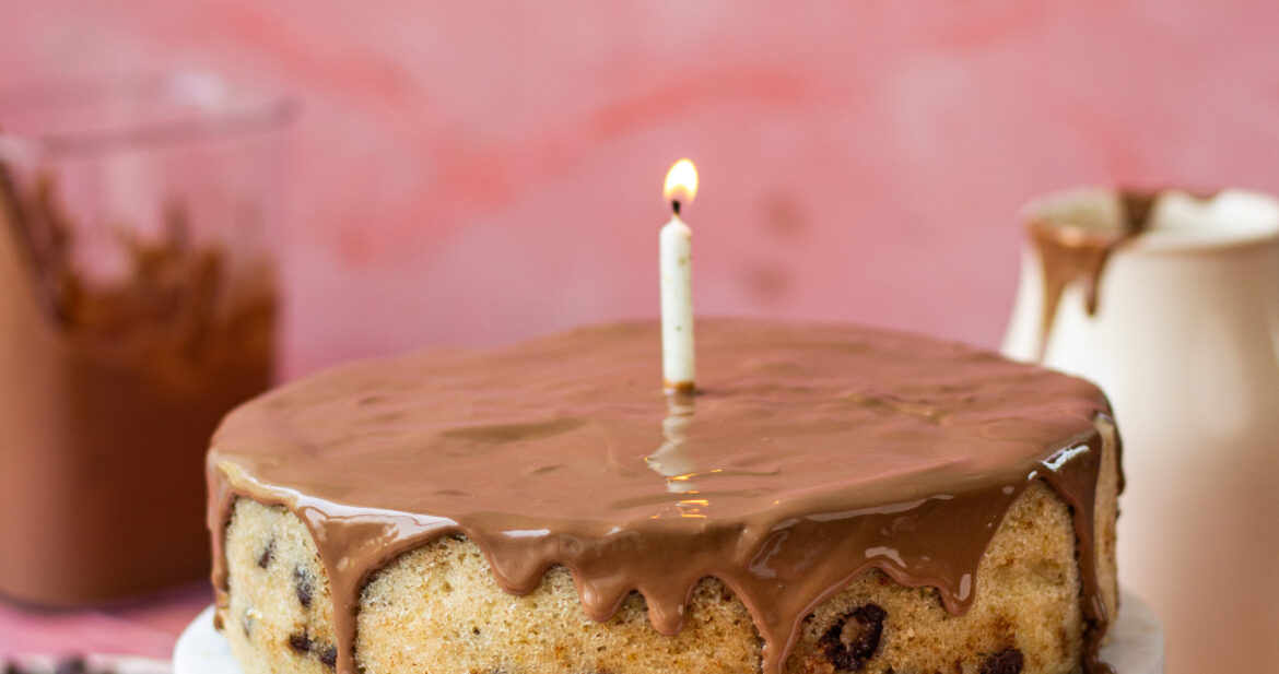 eggless chocolate chip cake