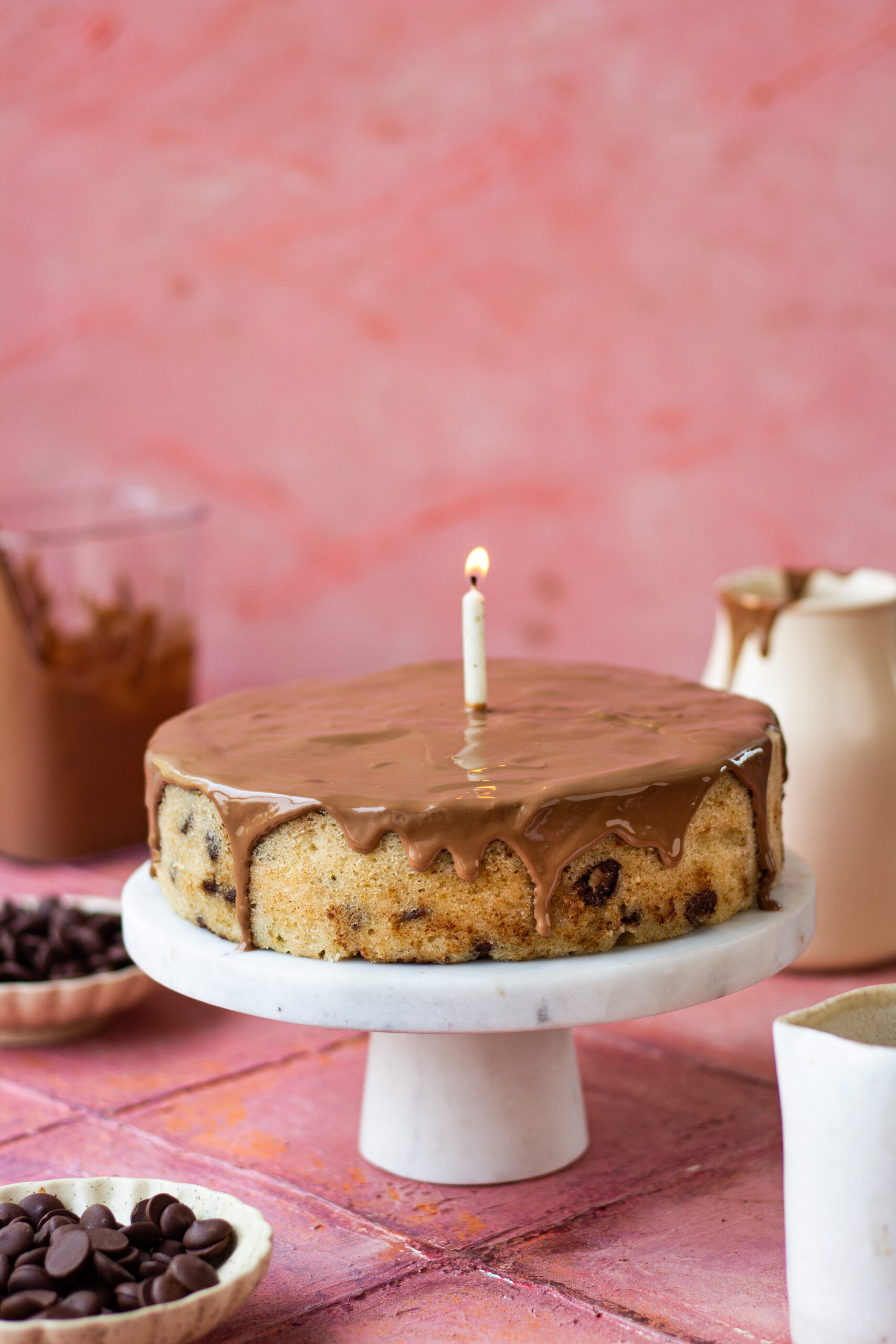 eggless chocolate chip cake