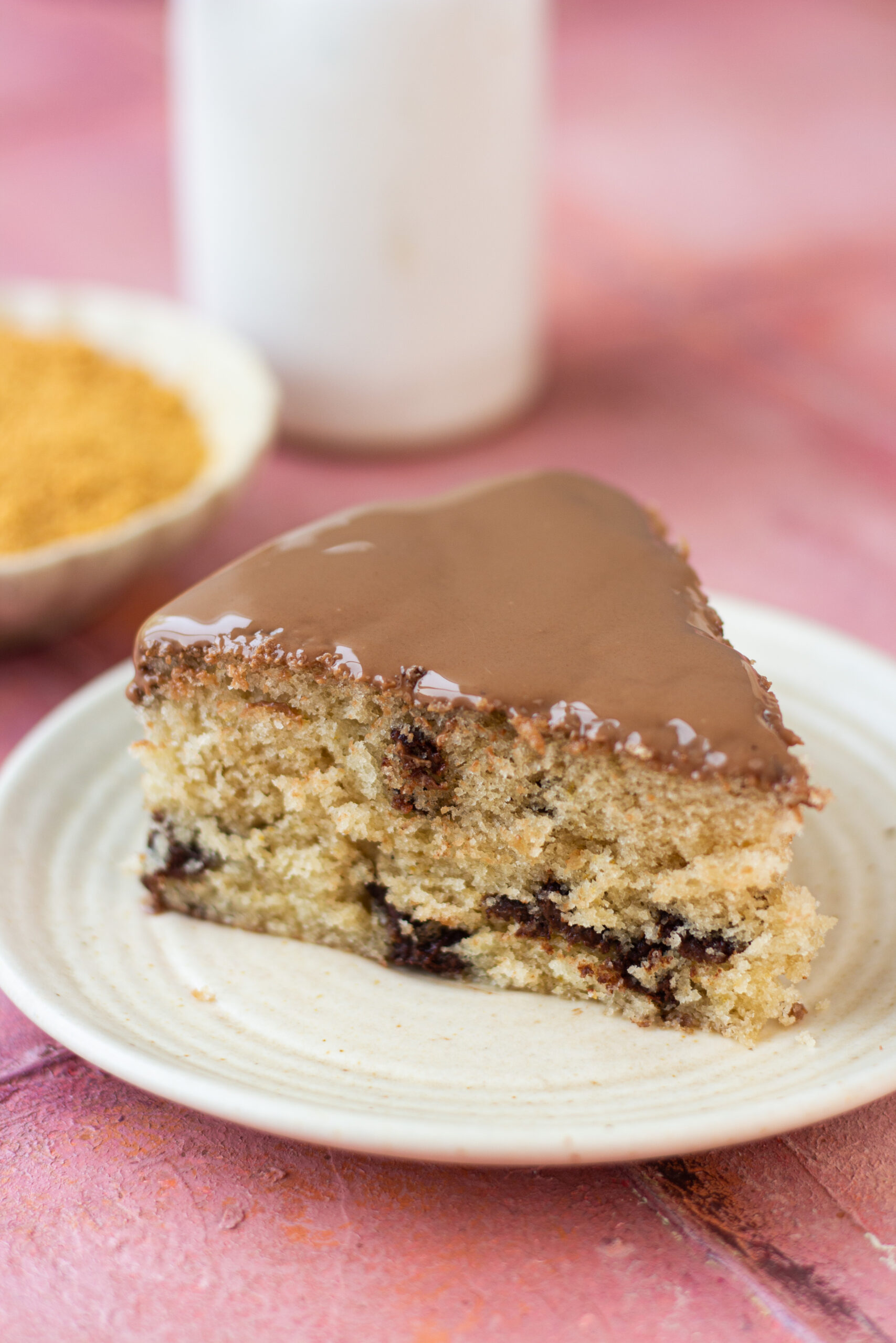 eggless chocolate chip cake