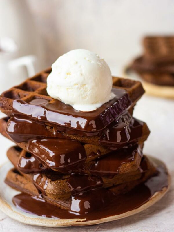 eggless chocolate waffles