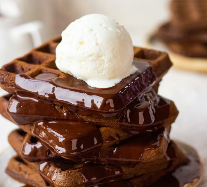 eggless chocolate waffles