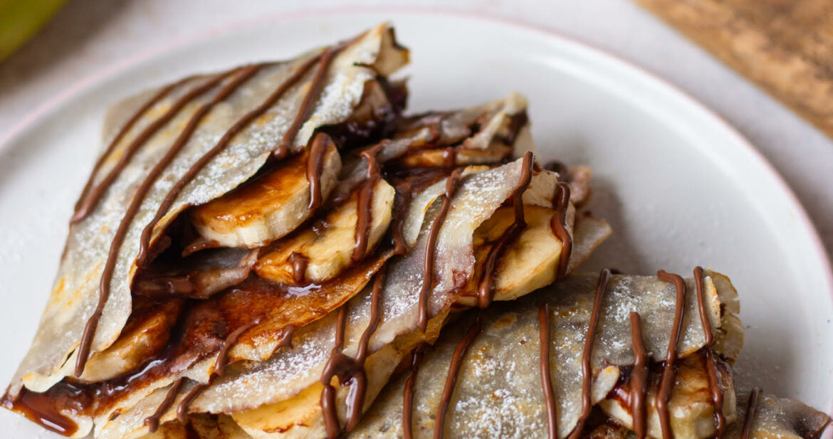 Eggless Nutella crepes
