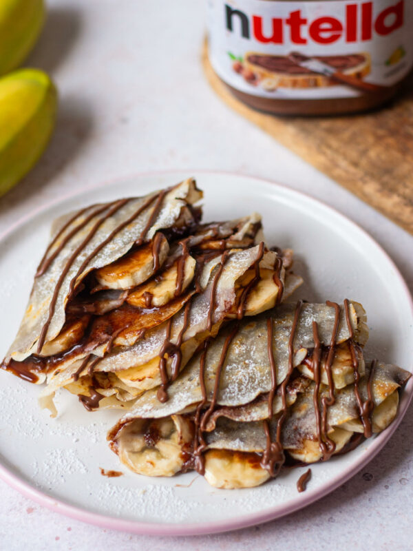 Eggless Nutella crepes