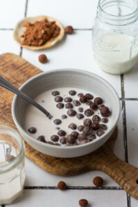 Chocolate cereal at home