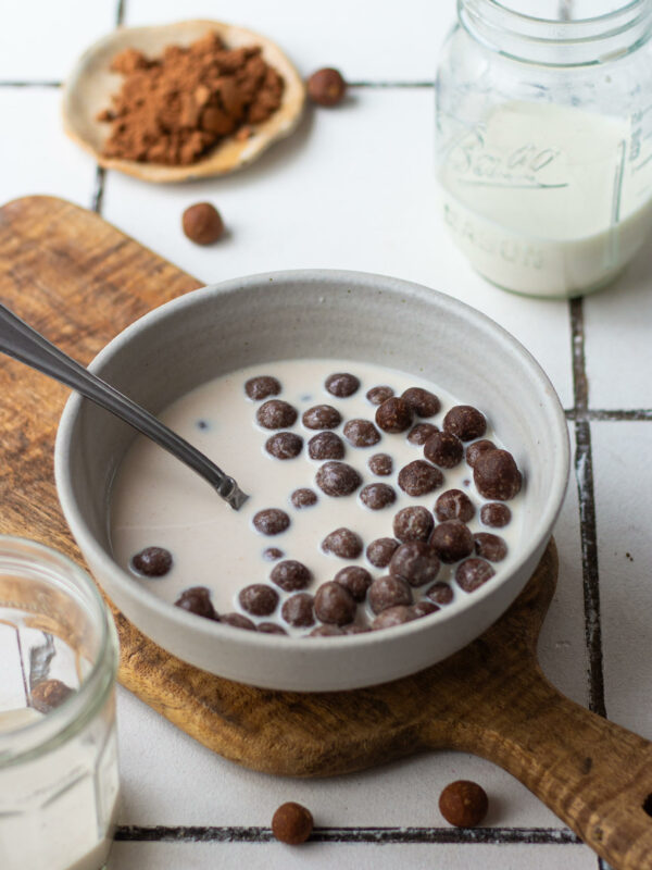 Chocolate cereal at home