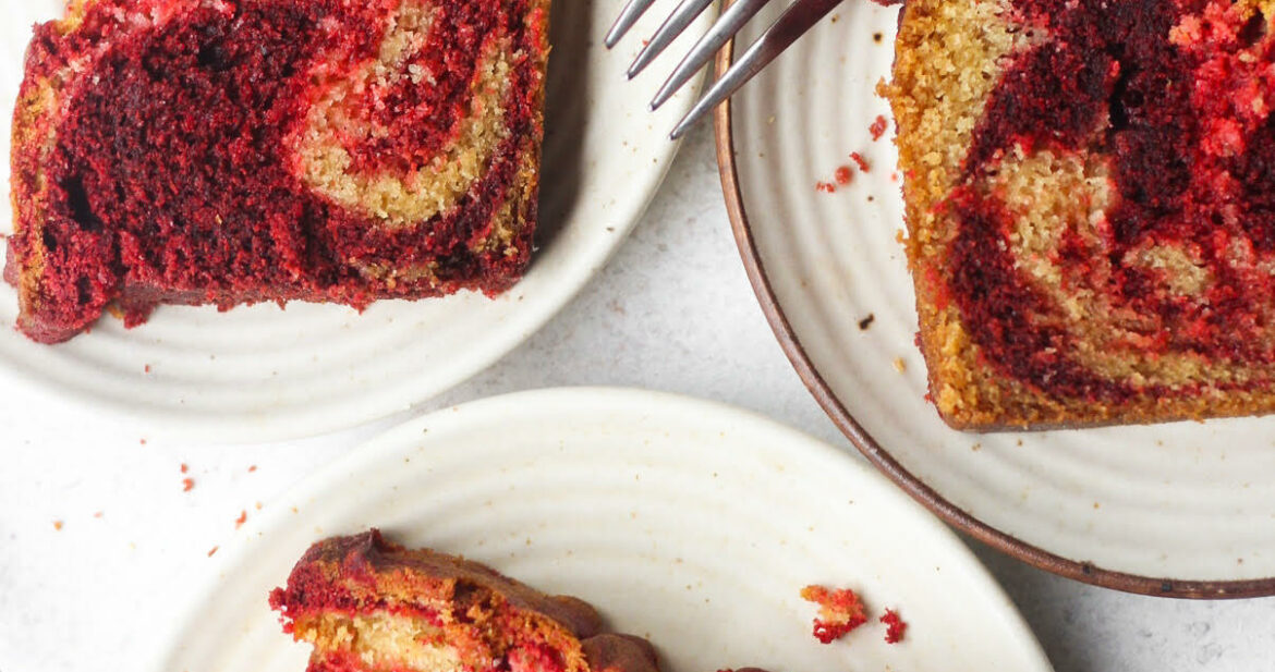 Red velvet marble cake