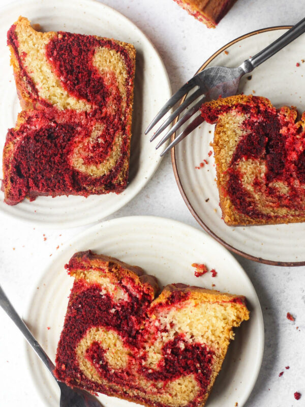 Red velvet marble cake