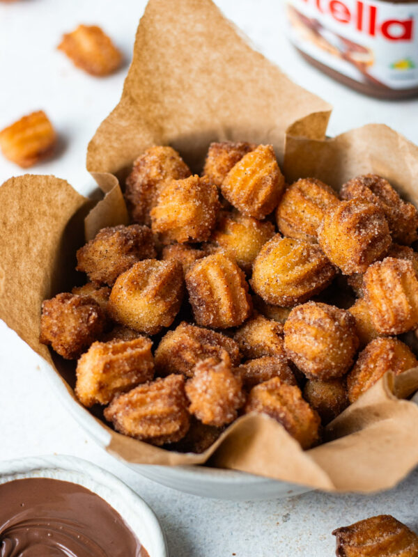 Eggless churro bites