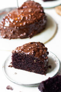 chocolate cake in a blender