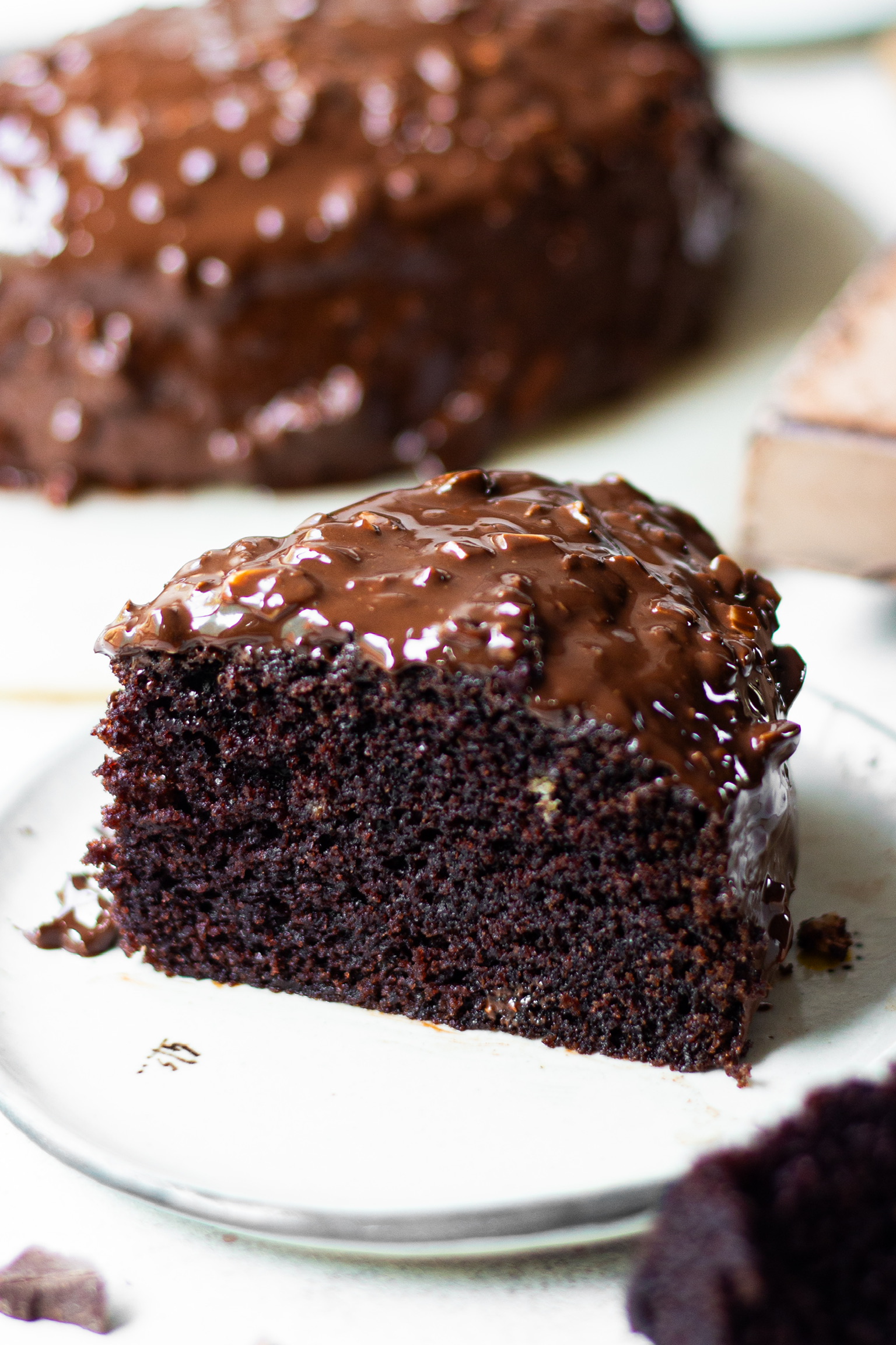 chocolate cake in a blender