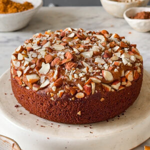 ATTA JAGGERY CAKE IN SAUCEPAN