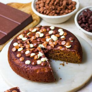 EGGLESS COFFEE ATTA CAKE IN A PAN