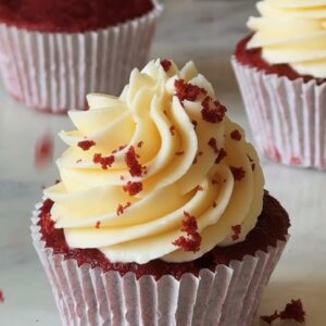 EGGLESS RED VELVET CUPCAKE IN MICROWAVE