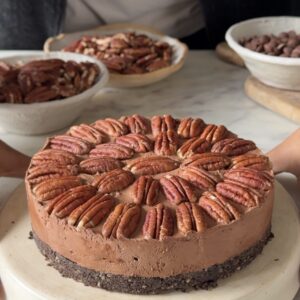 NO BAKE CHOCOLATE PECAN CHEESECAKE