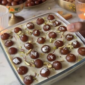 GULAB JAMUN RUSK PUDDING