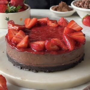 EGGLES BAKED CHOCOLATE STRAWBERRY CHEESECAKE