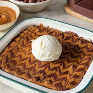 EGGLESS BISCOFF BROWNIE PUDDING